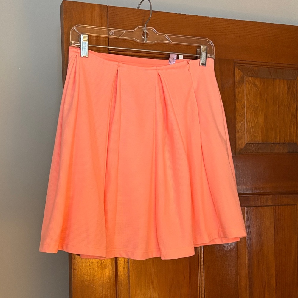 Vibrant Coral Midi Skirt